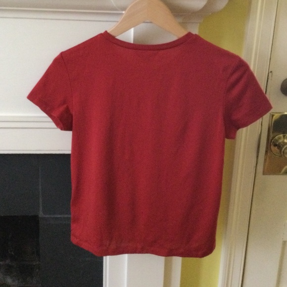 Vintage The Limited Short Sleeves Crew Neck Top Red w/ Sheen - Sz Small - Picture 5 of 11